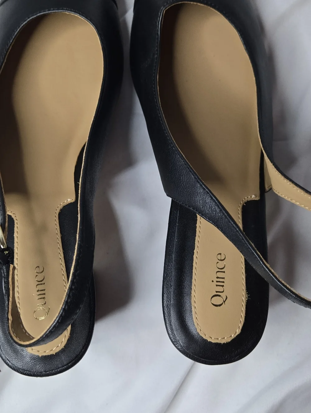 NWOT Quince Italian Black Leather 65MM Cap Toe Slingback Pump Women's 7 - Picture 9 of 12
